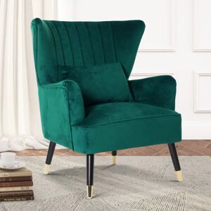 Fairmont Park Nettey 77Cm Wide Wingback Chair Emerald Green 94cm H X 77cm W X 78cm D