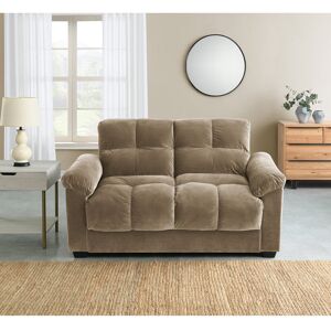 Fairmont Park Kate 2 Seater Sofa Bed with Storage in Velvety Fabric Brown 91cm H X 157cm W X 102cm D