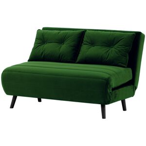 Hashtag Home Kian 2 Seater Fold Out Sofa Bed Black/Dark Green 78cm H X 120cm W X 90cm D