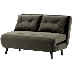 Hashtag Home Kian 2 Seater Fold Out Sofa Bed Graphite Grey/Black 78cm H X 120cm W X 90cm D