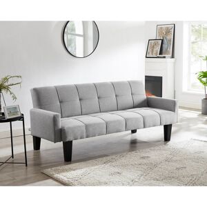 17 Stories Kayla-Faith 196Cm Square Arm Sofa Bed Light Grey 77cm H X 196cm W X 81cm D