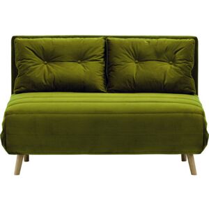 Hashtag Home Kian 2 Seater Fold Out Sofa Bed Olive Green/Black 78cm H X 120cm W X 90cm D