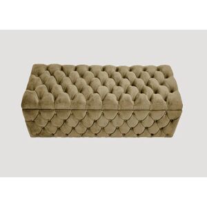 R&M Furnishers Lux Italian Large Chesterfield Upholstered Ottoman Storage Box - Soft Plush Velvet Blanket Box Mink 40