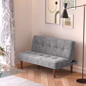 17 Stories Small 122cm 2-Seater Padded Convertible Sofa Bed with Wooden Legs Grey
