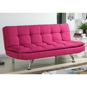 Zipcode Design Apollo 3 Seater Clic Clac Sofa Bed Dark Pink 84cm H X 180cm W X 89cm D