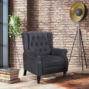 Three Posts Donaldson 78cm Wide Faux Leather Wingback/Recliner Chair Grey 104cm H X 78cm W X 88cm D