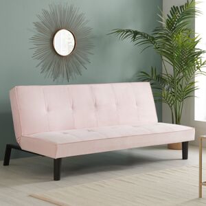 17 Stories 3 Seater Clic Clac Sofa Bed Pink 78cm H X 178cm W X 94cm D