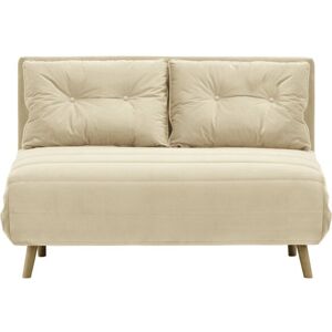 Hashtag Home Kian 2 Seater Fold Out Sofa Bed Wax Black/Beige 78cm H X 120cm W X 90cm D