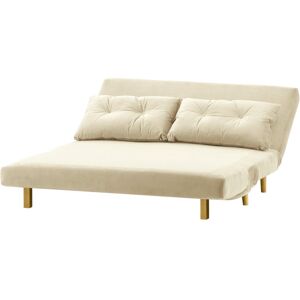 Hykkon Donald 2 Seater Fold Out Sofa Bed Like Oak/Beige 78cm H X 142cm W X 90cm D