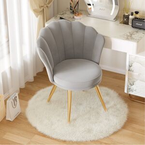 Fairmont Park 66cm Wide Velvet Barrel Chair Accent Chair with Gold Legs Upholstered Armchair with Padded Seat & Back – Modern Comfy Vanity Chair for Bedroom, Living Grey 203.71cm H X 167.64cm W