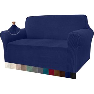 Ebern Designs High Stretch Sofa Covers 3 Seater Super Soft Stylish Couch Covers For Dogs Pets Cats Jacquard Spandex Non Slip Sofa Slipcover For Living Room Furnitur Navy Blue 107