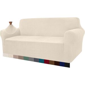 Ebern Designs High Stretch Sofa Covers 3 Seater Super Soft Stylish Couch Covers For Dogs Pets Cats Jacquard Spandex Non Slip Sofa Slipcover For Living Room Furnitur White 107
