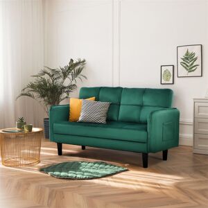 Fairmont Park 2 Seater Sofa, Modern Sofa Couch With Thicken Cushions, Comfy Sofa For Living Room/bedroom/office/apartment, Loveseat Sofa 2 Seater Settee With 2 Pock Green Velvet 86cm H X 148cm W X 71cm D