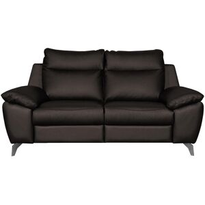17 Stories Edelweiss 2 Seater Genuine Leather Sofa Dark Brown 95cm H X 178cm W X 96cm D