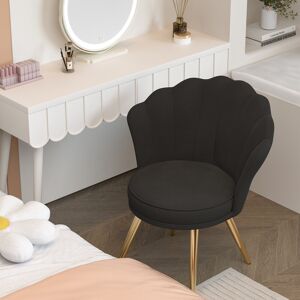 Fairmont Park 66cm Wide Velvet Barrel Chair Accent Chair with Gold Legs Upholstered Armchair with Padded Seat & Back – Modern Comfy Vanity Chair for Bedroom, Living Black 203.71cm H X 167.64cm W