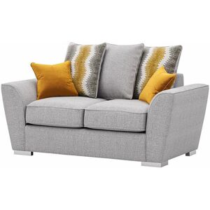 Latitude Run Bailor 2 Seater Sofa with Loose Back Cushions Light Grey/Yellow Fabric 84cm H X 178.5cm W X 97cm D