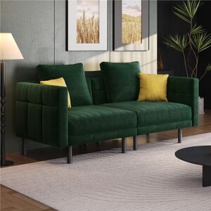 Fairmont Park 2-Seater Sofa Bed Adrial In Velvet Green 72cm H X 171cm W X 80cm D