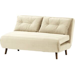 Hykkon Donald 2 Seater Fold Out Sofa Bed Dark Oak/Beige 78cm H X 142cm W X 90cm D
