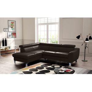 Latitude Run Aribel Faux Leather Corner Sectional with Sleeping Function and Storage Box with Adjustable Headrests Brown 91cm H X 245cm W X 208cm D Latitude Run Aribel Faux Leather Corner Sectional with Sleeping Function and Storage Box with Adjustable Headrests Brown 91cm H X 245cm W X 208cm D