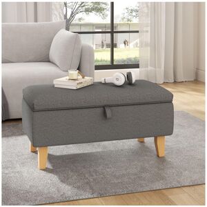 Mikado Living Linen Fabric Footstool Storage Upholstered Ottoman Pouffe Stool Change Shoe Footrest Wooden Legs For Living Room Bedroom Dark Grey Dark Grey 34cm H X 71cm W X 37cm D Mikado Living Linen Fabric Footstool Storage Upholstered Ottoman Pouffe Stool Change Shoe Footrest Wooden Legs For Living Room Bedroom Dark Grey Dark Grey 34cm H X 71cm W X 37cm D