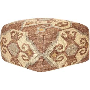 Natur Pur Moonya 50Cm Square Geometric Pouffe Ottoman brown 30.0 H x 50.0 W x 50.0 D cm