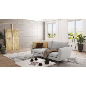 Zipcode Design Modern Sofa 3 Seater Sharece with Silver Metal Legs Silver 87cm H X 203cm W X 92cm D Zipcode Design Modern Sofa 3 Seater Sharece with Silver Metal Legs Silver 87cm H X 203cm W X 92cm D