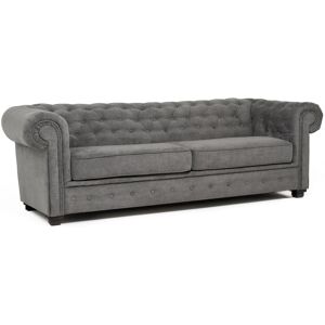 Lark Manor Allegra Chesterfield 3 Seater Sofa Dark Grey 72cm H X 224cm W X 90cm D Lark Manor Allegra Chesterfield 3 Seater Sofa Dark Grey 72cm H X 224cm W X 90cm D