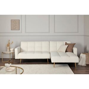 Mercury Shiflet Upholstered Corner Sofa White Boucle 85cm H X 244cm W X 150cm D Mercury Shiflet Upholstered Corner Sofa White Boucle 85cm H X 244cm W X 150cm D