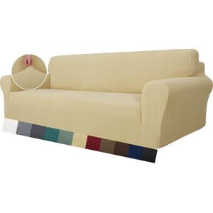 Brayden Studio Super Stretch Couch Cover For 4 Seater Couch, Extra Large Universal Sofa Covers Jacquard Spandex Pet Dog Furniture Protector Fitted Couch Slipcover (4 Beige 81.28cm H X 230cm W X 81.28cm D Brayden Studio Super Stretch Couch Cover For 4 Seater Couch, Extra Large Universal Sofa Covers Jacquard Spandex Pet Dog Furniture Protector Fitted Couch Slipcover (4 Beige 81.28cm H X 230cm W X 81.28cm D