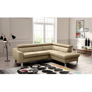 Latitude Run Aribel Faux Leather Corner Sectional with Sleeping Function and Storage Box with Adjustable Headrests Beige 91cm H X 245cm W X 208cm D Latitude Run Aribel Faux Leather Corner Sectional with Sleeping Function and Storage Box with Adjustable Headrests Beige 91cm H X 245cm W X 208cm D