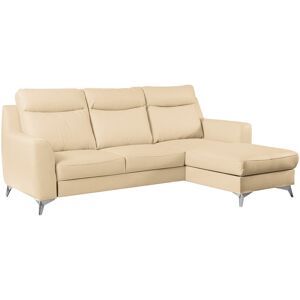 Ebern Designs Emmie-Mae Leather Corner Sofabed with Chaise Beige 102cm H X 236cm W X 168cm D Ebern Designs Emmie-Mae Leather Corner Sofabed with Chaise Beige 102cm H X 236cm W X 168cm D