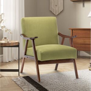 George Oliver Gabar 75Cm Wide Classic Mid-Century Modern Armchair Lime Green Poly-cotton 85cm H X 75cm W X 70cm D George Oliver Gabar 75Cm Wide Classic Mid-Century Modern Armchair Lime Green Poly-cotton 85cm H X 75cm W X 70cm D