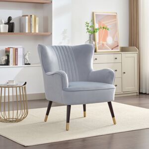 Fairmont Park Dawe 72Cm Wide Velvet Wingback Chair Light Blue 80cm H X 72cm W X 80cm D Fairmont Park Dawe 72Cm Wide Velvet Wingback Chair Light Blue 80cm H X 72cm W X 80cm D