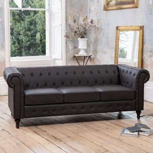 Three Posts Schubert 3 Seater Chesterfield Sofa Brown 87cm H X 207cm W X 85cm D Three Posts Schubert 3 Seater Chesterfield Sofa Brown 87cm H X 207cm W X 85cm D
