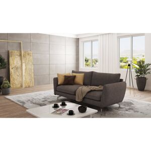 Zipcode Design Modern Sofa 3 Seater Sharece with Silver Metal Legs Brown - Khaki 87cm H X 203cm W X 92cm D Zipcode Design Modern Sofa 3 Seater Sharece with Silver Metal Legs Brown - Khaki 87cm H X 203cm W X 92cm D