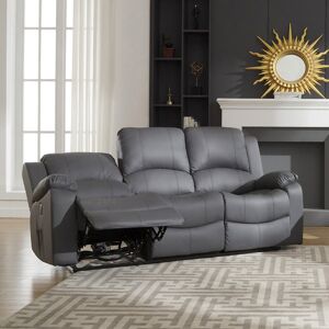 Latitude Run Abdoul 3 Seater Vegan Leather Electric Reclining Sofa Grey Faux Leather 103cm H X 201cm W X 99cm D Latitude Run Abdoul 3 Seater Vegan Leather Electric Reclining Sofa Grey Faux Leather 103cm H X 201cm W X 99cm D