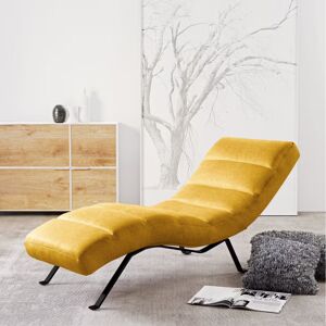 Brayden Studio Brixham Upholstered Chenille Fabric Chaise Lounge with Adjustable Back Black/Yellow 95cm H X 65cm W X 171cm L Brayden Studio Brixham Upholstered Chenille Fabric Chaise Lounge with Adjustable Back Black/Yellow 95cm H X 65cm W X 171cm L