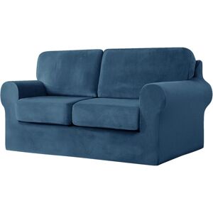 Rosalind Wheeler Sofa Cover With Separate Seat Cushions And Backrests Stretch Velvet Sofa Slipcover Couch Covers Furniture Protector Split Combined (Large 3-Seat Set 5 Blue 185cm H X 235cm W X 104cm D Rosalind Wheeler Sofa Cover With Separate Seat Cushions And Backrests Stretch Velvet Sofa Slipcover Couch Covers Furniture Protector Split Combined (Large 3-Seat Set 5 Blue 185cm H X 235cm W X 104cm D
