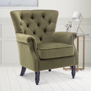 Three Posts Harmonsburg 75cm Wide Plush Velvet Buttoned Accent Wingback Chair Sage Green 89cm H X 75cm W X 74cm D Three Posts Harmonsburg 75cm Wide Plush Velvet Buttoned Accent Wingback Chair Sage Green 89cm H X 75cm W X 74cm D