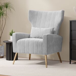 Fairmont Park 52cm Wide Elegant High-Back Armchair with Metal Legs Ideal Lounge Chair for Living Room & Bedroom Grey 102.87cm H X 68.58cm W X 58.42cm D Fairmont Park 52cm Wide Elegant High-Back Armchair with Metal Legs Ideal Lounge Chair for Living Room & Bedroom Grey 102.87cm H X 68.58cm W X 58.42cm D