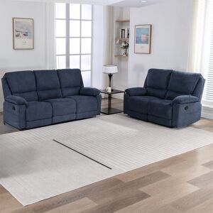 Latitude Run Sydney Latch Recliner 2 and 3 Seater Sofa Set Blue 1 Latitude Run Sydney Latch Recliner 2 and 3 Seater Sofa Set Blue 1