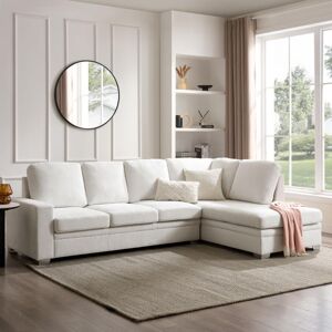 Latitude Run Alcott Corner Sofa Cream Linen 86cm H X 268cm W X 179cm D Latitude Run Alcott Corner Sofa Cream Linen 86cm H X 268cm W X 179cm D