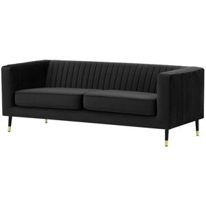 Etta Avenue Burnham 3 Seater Sofa Black 74cm H X 201cm W X 83cm D Etta Avenue Burnham 3 Seater Sofa Black 74cm H X 201cm W X 83cm D