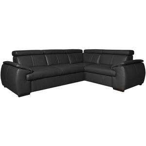 Ebern Designs Eea Leather Corner Sofa Black 80cm H X 265cm W X 193cm D Ebern Designs Eea Leather Corner Sofa Black 80cm H X 265cm W X 193cm D