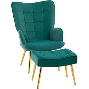 Fairmont Park Fogleman 71Cm Wide Tufted Velvet Armchair and Ottoman Green 99cm H X 71cm W X 77cm D Fairmont Park Fogleman 71Cm Wide Tufted Velvet Armchair and Ottoman Green 99cm H X 71cm W X 77cm D