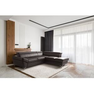 Ivy Bronx CAPRI Genuine Leather Corner Sofa with Pull-Out Bed and Storage and Adjustable Headrests Brown 93cm H X 256cm W X 210cm D Ivy Bronx CAPRI Genuine Leather Corner Sofa with Pull-Out Bed and Storage and Adjustable Headrests Brown 93cm H X 256cm W X 210cm D
