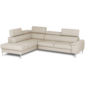 Ivy Bronx Camden Real Leather Corner Sofa with Pull-Out Bed, Storage & Adjustable Headrests Beige 90cm H X 257cm W X 213cm D Ivy Bronx Camden Real Leather Corner Sofa with Pull-Out Bed, Storage & Adjustable Headrests Beige 90cm H X 257cm W X 213cm D