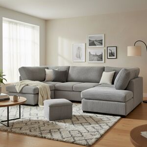 Latitude Run 5 - Piece Upholstered Corner Sectional Silver 90cm H X 275cm W X 167cm D Latitude Run 5 - Piece Upholstered Corner Sectional Silver 90cm H X 275cm W X 167cm D