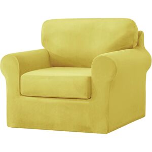 Ophelia & Co. Sofa Cover With Separate Seat Cushions And Backrests Stretch Velvet Sofa Slipcover Couch Covers Furniture Protector Split Combined (1 Seat Set 3 PCS) Yellow 80cm H X 120cm W X 85cm D Ophelia & Co. Sofa Cover With Separate Seat Cushions And Backrests Stretch Velvet Sofa Slipcover Couch Covers Furniture Protector Split Combined (1 Seat Set 3 PCS) Yellow 80cm H X 120cm W X 85cm D