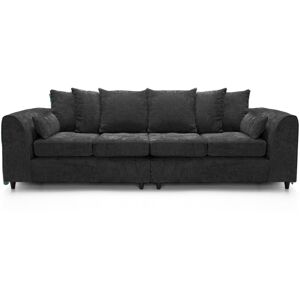 Latitude Run Monaco Chenille Scatter Back Sofa Black 80 H x 250 W x 87 D cm/4 Latitude Run Monaco Chenille Scatter Back Sofa Black 80 H x 250 W x 87 D cm/4